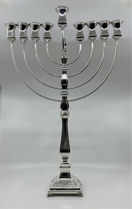 Sterling Silver Menorah  - Curved TA-4