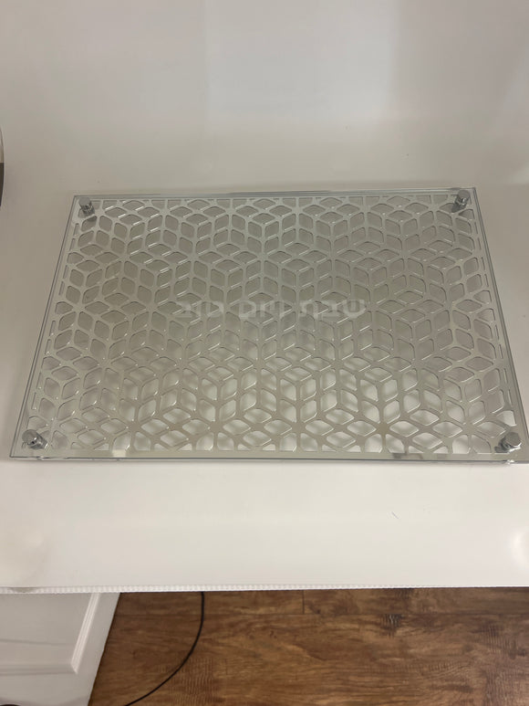 Glass & Mirror Style JCBLC-SL Laser Cut Challah Tray