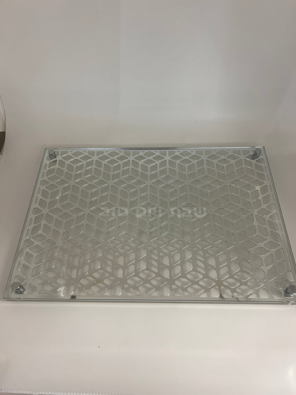 Glass & Mirror Chain Style Laser Cut Challah Tray