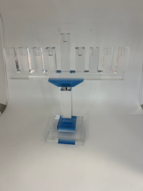 Glass Menorah  blue  165B