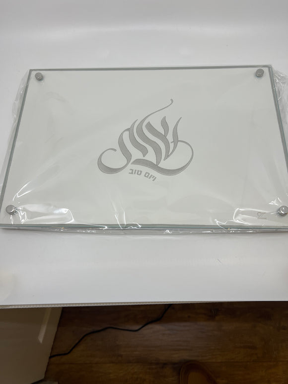 Lucite Challah Board Silver CH-REG-EMS