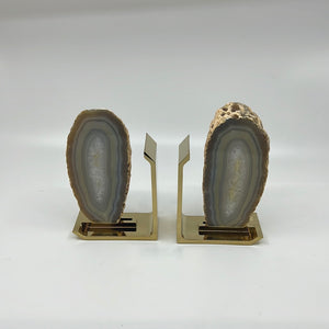 Fim 2-Piece Crystal & Gold Metal Bookends BEOS