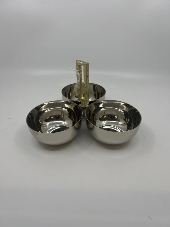 3 Bowl Relish Dish Stainless Steel TPR1092