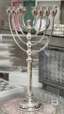 Sterling Silver Menorah, Diamond Chasing - Julia HD 5080