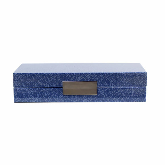 Jewelry Box Shagreen Blue/Silver BX1376