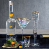 Triangular Shot Glasses with Gold Rim, Set of 6 CH 5615