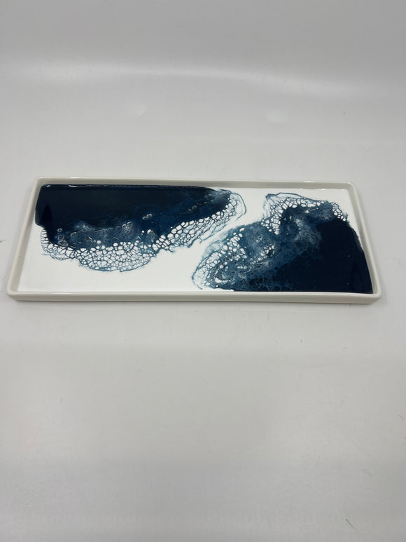 Ceramic Tray LL-26 Navy/White