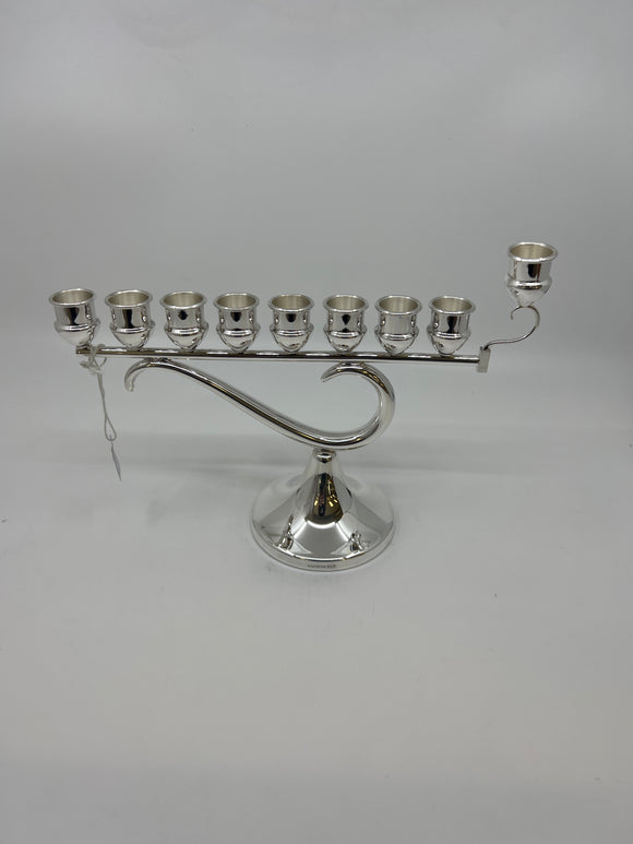 Sterling Silver Menorah  - Swirl Small  HZ 6594