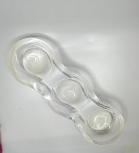 3 Part Tray Acrylic White GB004