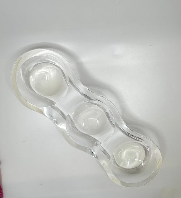 3 Part Tray Acrylic White GB004