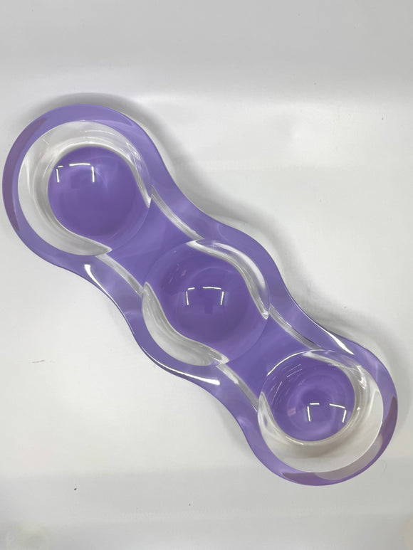 3 Part Tray Acrylic Purple GB002