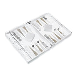 Acrylic Backgammon Set White/Silver P14