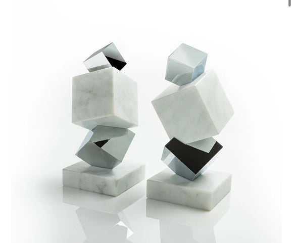 Torre Objet Marble & Silver