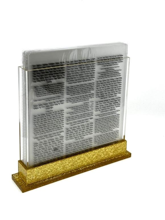 Gold Lucite Bencher Set and Holder