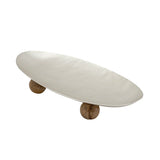 Temari Hammered Silver Large Footed Oval Platter 51216