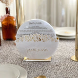 Lucite Round Bencher Set with Laser Cut Flowers 8pk BHRF WS