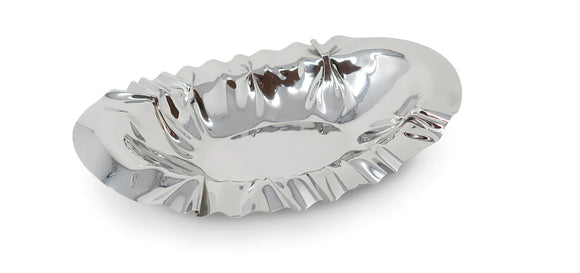 Oval Shaped Stainless Steel Bowl with Ruffle Edge MSB 3037