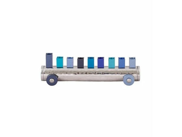 Train Menorah with Wheels HNA-2  Blue