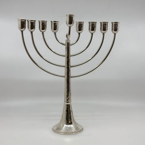 Sterling Silver Menorah  - Hammered Curved TA-1