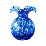 Hibiscus Glass Cobalt Tortoiseshell Small Fluted Vase 8581 CT - Elegant Sterling 