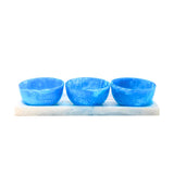 Lucente Blue Resin Serving Tray & Appetizer Bowls  50990 - Elegant Sterling 
