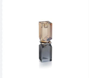 Vienna Two Tone Crystal Candlesticks- Smoke & Gold CH 7312