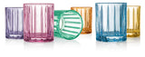 Coloured Crystal Shot Glasses Parallels Set of 6 28304