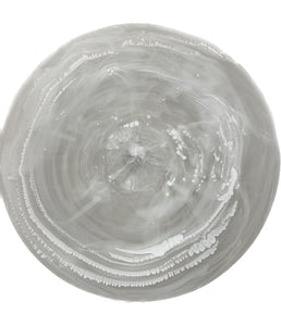 Round Resin Platter Large  , White Swirl - (B50)