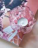 Crackle Tea Light Holder - Pink 7062425 (set of 2)