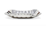 Oblong Ruffle Tray Stainless Steel, Large Silver VT 4928
