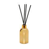 Gold Bottle Diffuser With Gold Cap And White Flower, "English Pear & Freesia" Scent -  VD3426