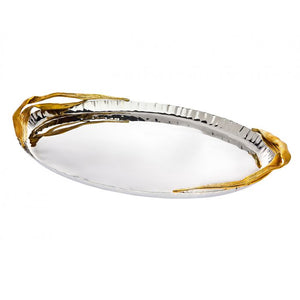 Crumpled Leaf Tray - Elegant Sterling 