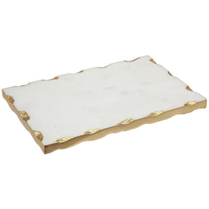 White Marble Tray - White/Gold 61686