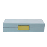 Light Blue Lacquer Box with Silver BX 1251 - Elegant Sterling 