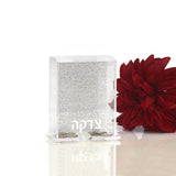 Tzedakah Box - Silver Shimmer & Lucite - Elegant Sterling 