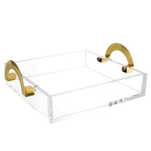 Gold Lux Lucite 9x9" Tray (Matzah)