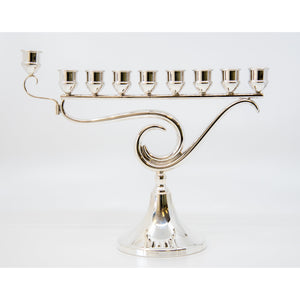 Sterling Silver Menorah (HZ6215) - Elegant Sterling 