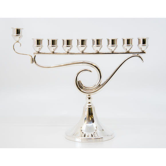 Sterling Silver Menorah (HZ6215) - Elegant Sterling 