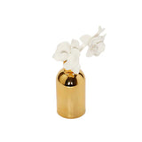 Gold Bottle Diffuser With Gold Cap And White Flower, "English Pear & Freesia" Scent -  VD3426