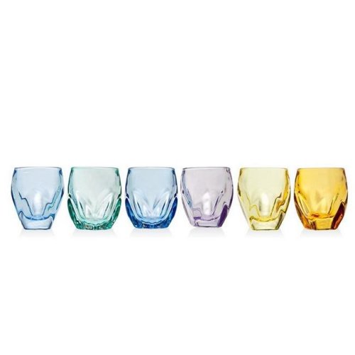 Coloured Crystal Shot Glasses - set of 6 - Elegant Sterling 