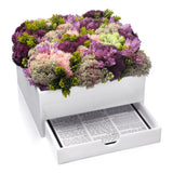 Vase Bencher Set with Purple Faux Floral