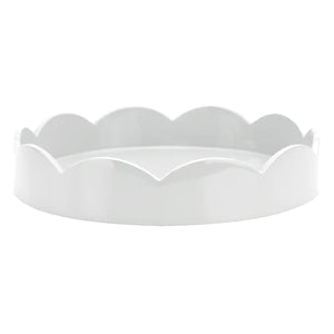 Round White Scalloped Edge Tray Tr6400