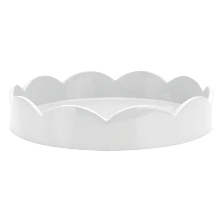 Round White Scalloped Edge Tray Tr6400