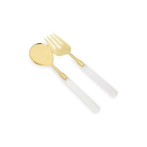 Set of 2 Gold Salad Severs with Acrylic Handles (SS2160)