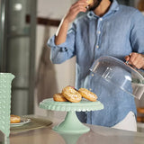 Tiffany Cake Stand with Dome - Mint