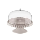 Tiffany Cake Stand with Dome - Taupe