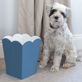 Scalloped Lacquer Bin – Denim & White BIN001