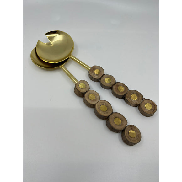 Gold & Wood Servers IN7137