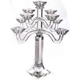 9 Branch Crystal Candelabra with Sterling Silver Accents