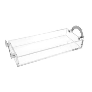 Lux Lucite 6x14 Tray Silver handles